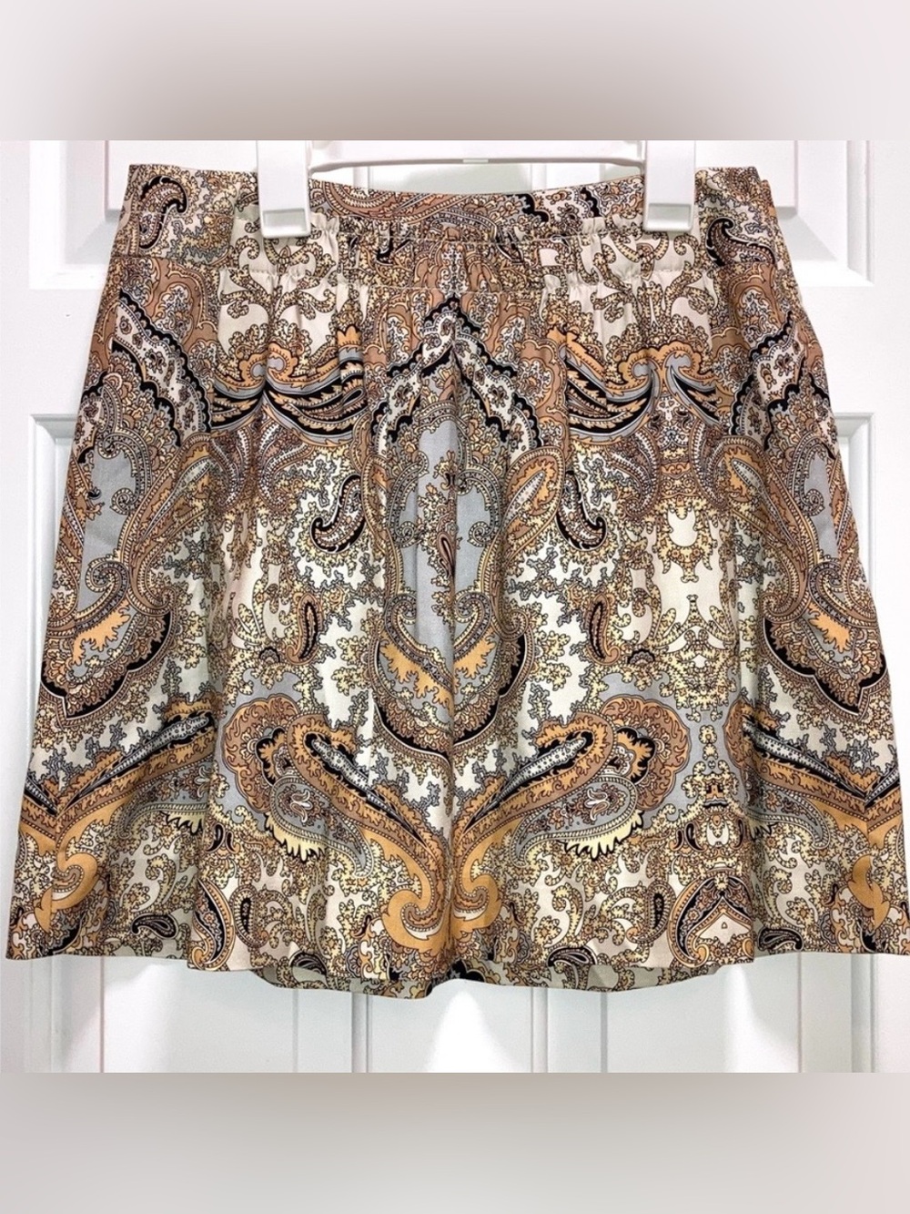 J.Crew Womens Paisley Print Mini Skirt zipper on the side lined Size 4